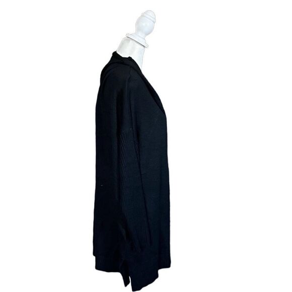 Skinnygirl Sundazed Open Front Oversized Cardigan w/ Pockets Black Sz Medium - Picture 3 of 13
